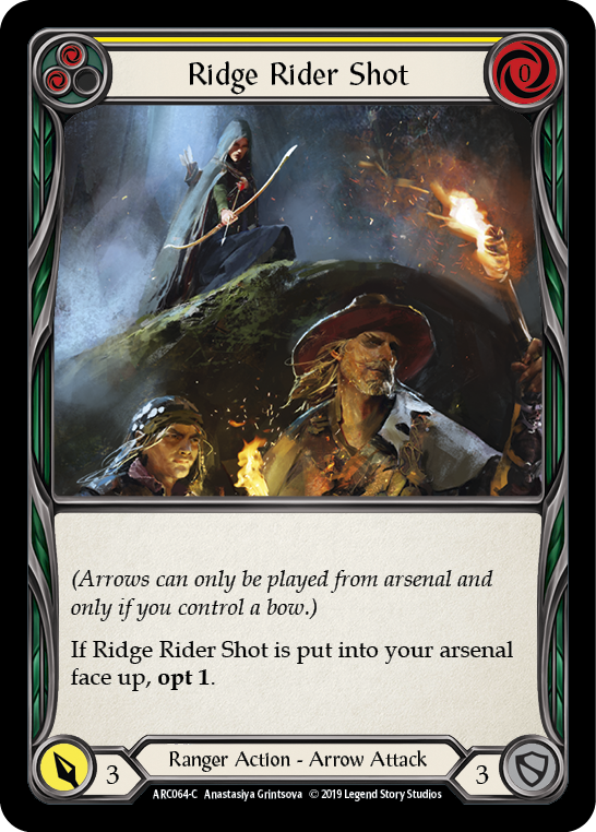 Ridge Rider Shot (Yellow) [ARC064-C] 1st Edition Rainbow Foil | Good Games Cannington