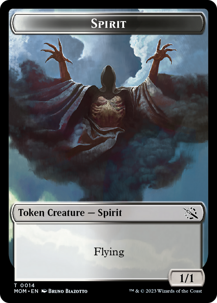 Knight (7) // Spirit (14) Double-Sided Token [March of the Machine Commander Tokens] | Good Games Cannington
