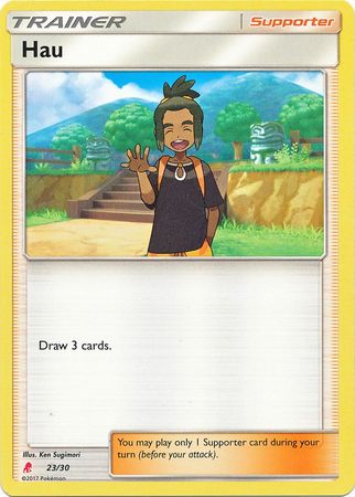 Hau (23/30) [Sun & Moon: Trainer Kit - Lycanroc] | Good Games Cannington