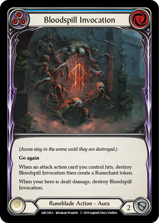 Bloodspill Invocation (Blue) [ARC108-C] 1st Edition Rainbow Foil | Good Games Cannington