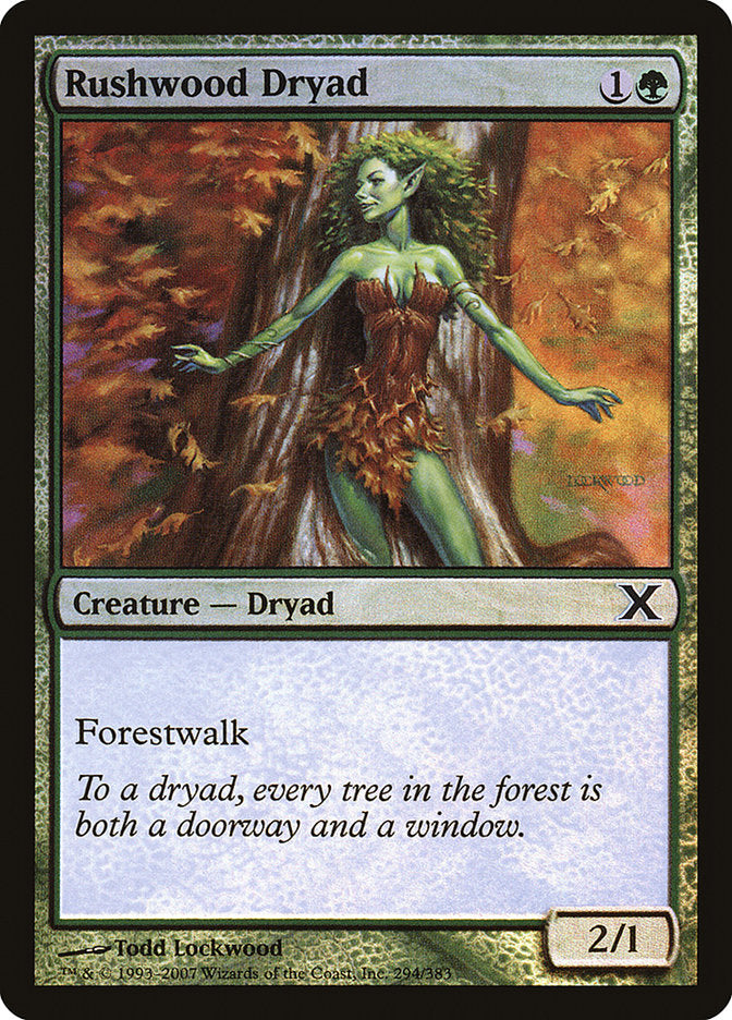 Rushwood Dryad (Premium Foil) [Tenth Edition] | Good Games Cannington