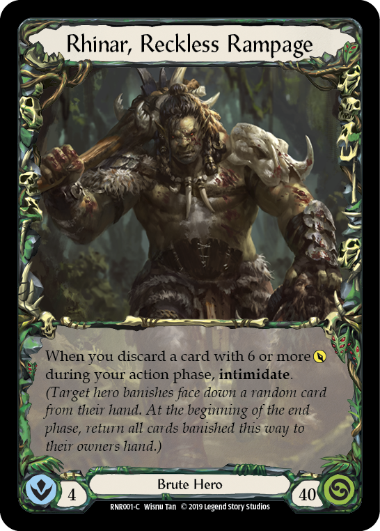 Rhinar, Reckless Rampage [RNR001-C] (Rhinar Hero Deck)  1st Edition Normal | Good Games Cannington