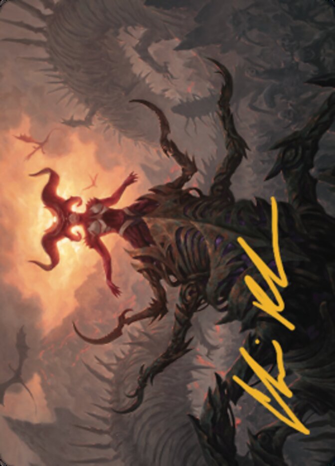 Sheoldred, the Apocalypse Art Card (Gold-Stamped Signature) [Dominaria United Art Series] | Good Games Cannington