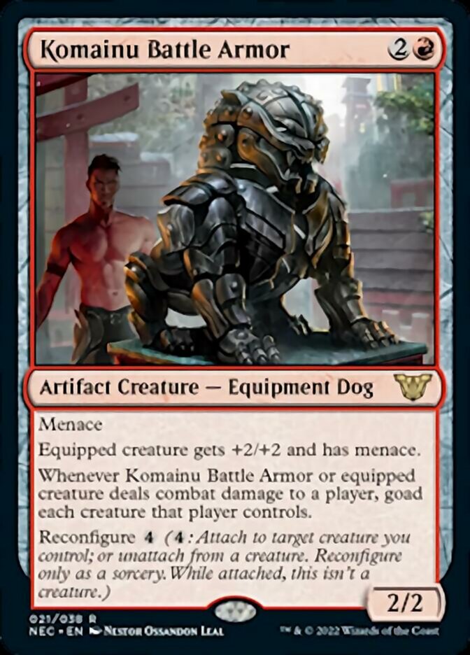 Komainu Battle Armor [Kamigawa: Neon Dynasty Commander] | Good Games Cannington