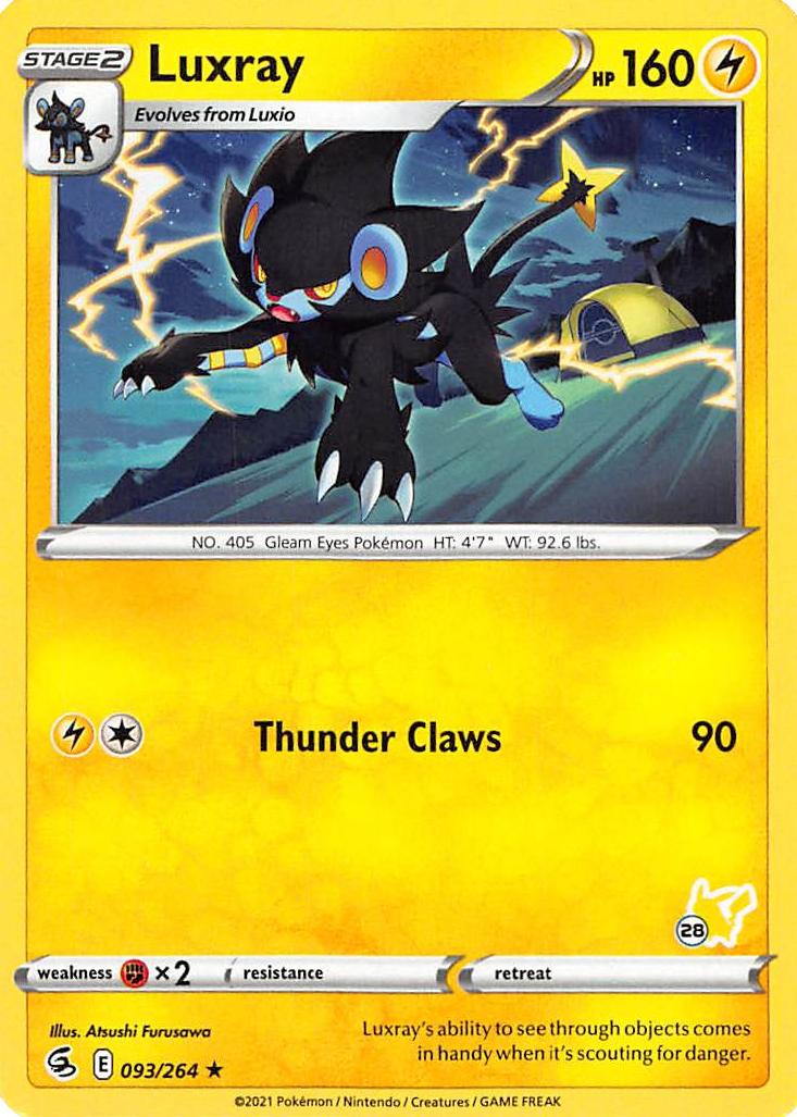 Luxray (093/264) (Pikachu Stamp #28) [Battle Academy 2022] | Good Games Cannington