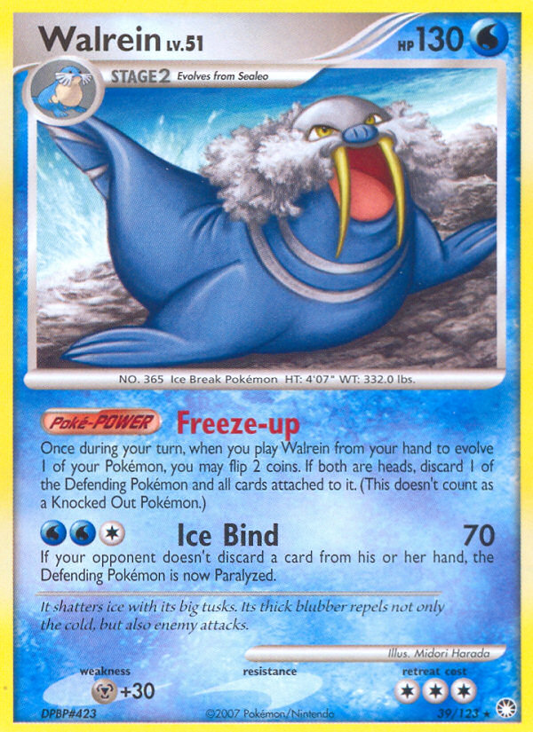 Walrein (39/123) [Diamond & Pearl: Mysterious Treasures] | Good Games Cannington