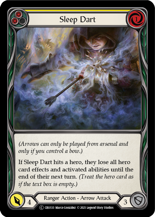 Sleep Dart (Yellow) [U-CRU133-RF] Unlimited Rainbow Foil | Good Games Cannington
