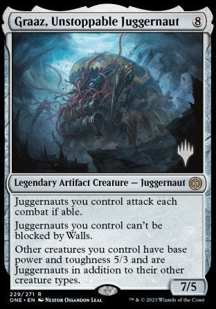 Graaz, Unstoppable Juggernaut (Promo Pack) [Phyrexia: All Will Be One Promos] | Good Games Cannington