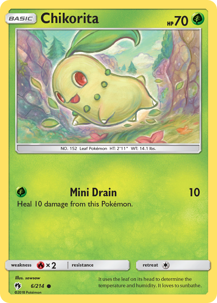 Chikorita (6/214) [Sun & Moon: Lost Thunder] | Good Games Cannington