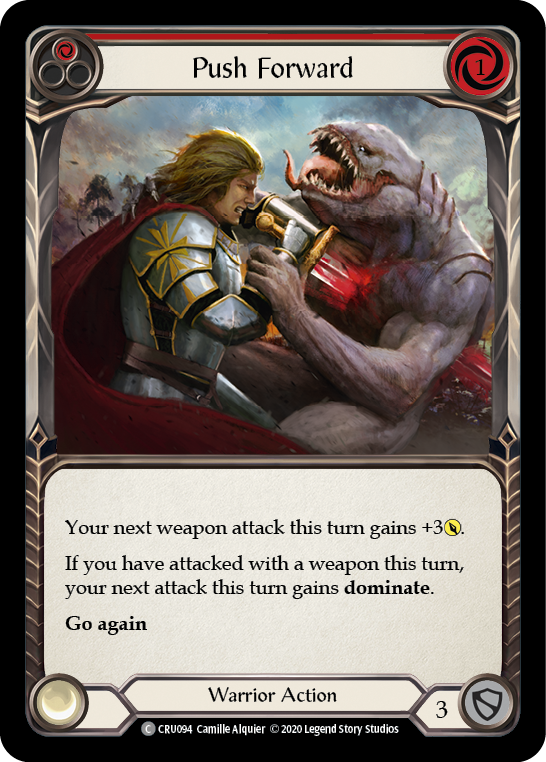 Push Forward (Red) [CRU094] 1st Edition Rainbow Foil | Good Games Cannington