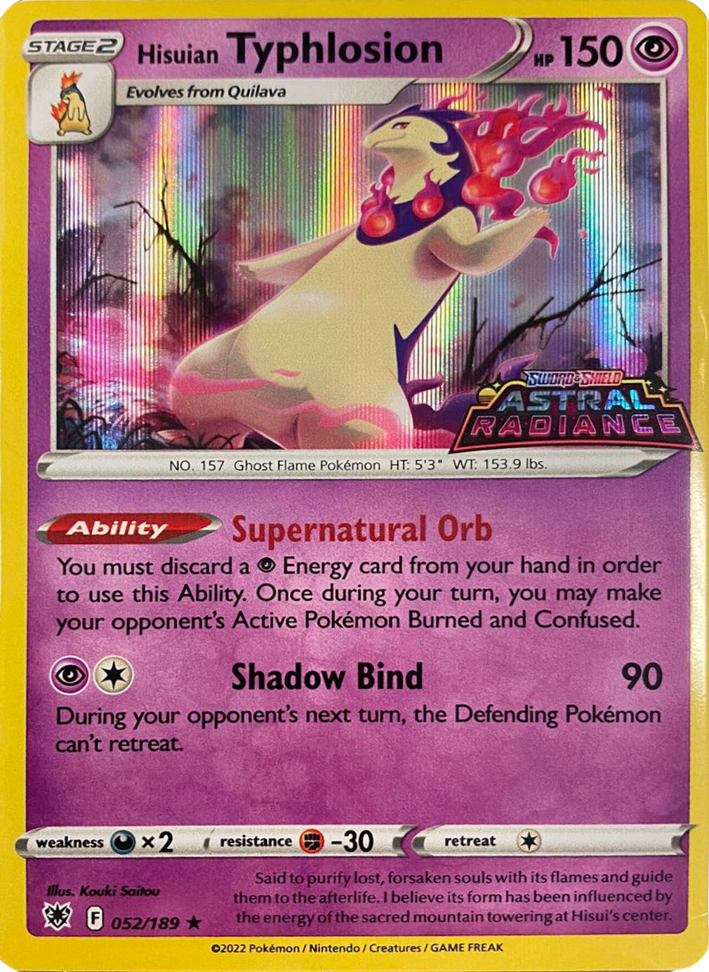 Hisuian Typhlosion (052/189) (GameStop Exclusive) [Sword & Shield: Astral Radiance] | Good Games Cannington
