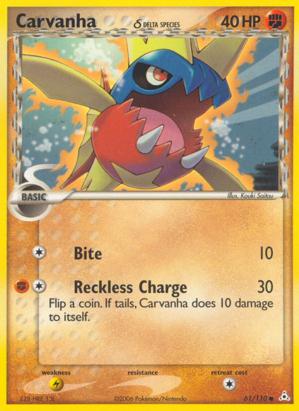 Carvanha (61/110) (Delta Species) [EX: Holon Phantoms] | Good Games Cannington