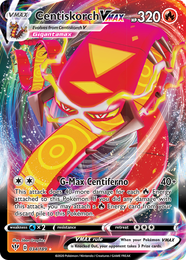 Centiskorch VMAX (034/189) [Sword & Shield: Darkness Ablaze] | Good Games Cannington