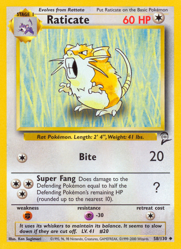 Raticate (58/130) [Base Set 2] | Good Games Cannington