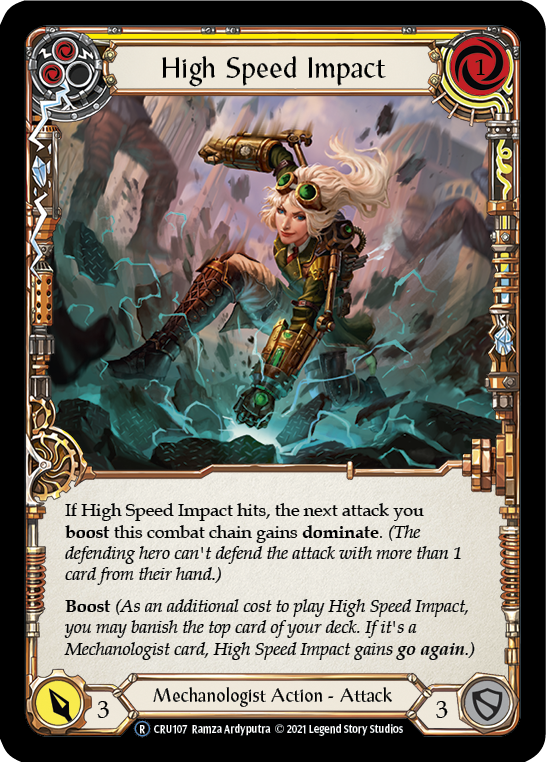 High Speed Impact (Yellow) [U-CRU107-RF] Unlimited Rainbow Foil | Good Games Cannington
