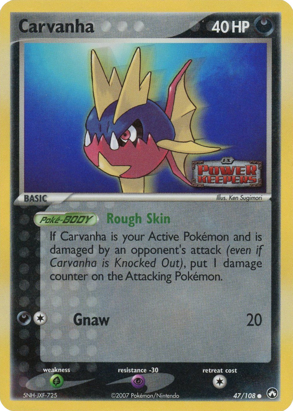Carvanha (47/108) (Stamped) [EX: Power Keepers] | Good Games Cannington