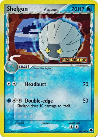 Shelgon (38/101) (Delta Species) (Stamped) [EX: Dragon Frontiers] | Good Games Cannington