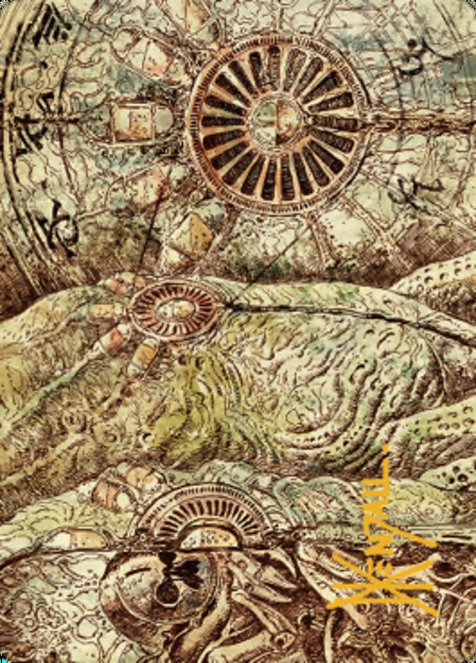 Phyrexian Processor Art Card (Gold-Stamped Signature) [The Brothers' War Art Series] | Good Games Cannington