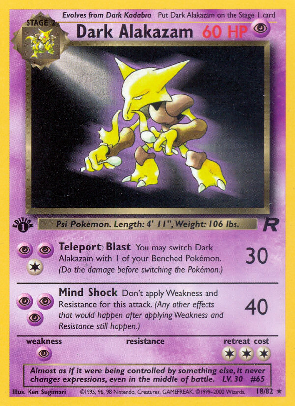 Dark Alakazam (18/82) [Team Rocket 1st Edition] | Good Games Cannington