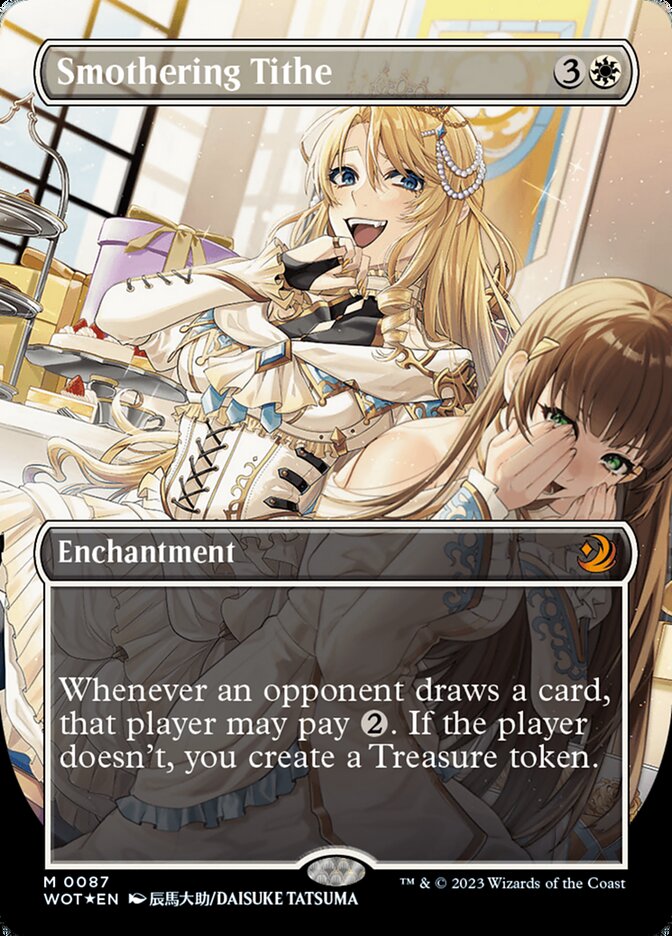Smothering Tithe (Anime Borderless) (Confetti Foil) [Wilds of Eldraine: Enchanting Tales] | Good Games Cannington