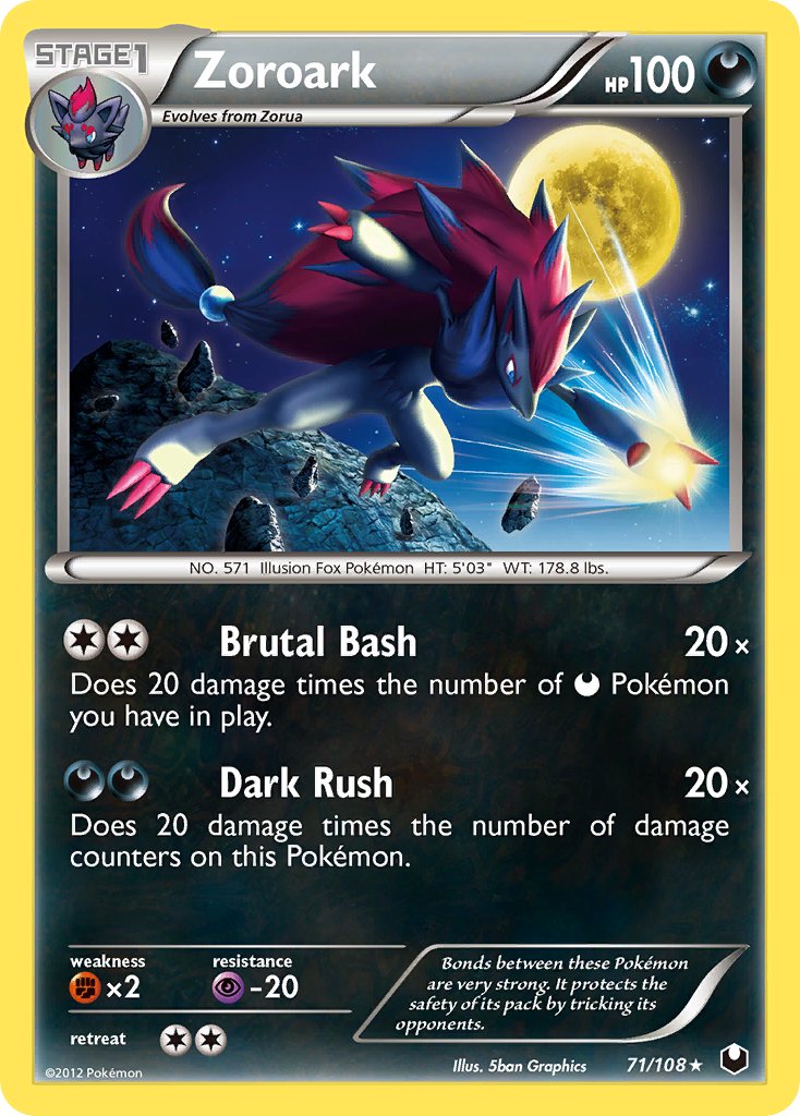 Zoroark (71/108) (Cracked Ice Holo) (Theme Deck Exclusive) [Black & White: Dark Explorers] | Good Games Cannington
