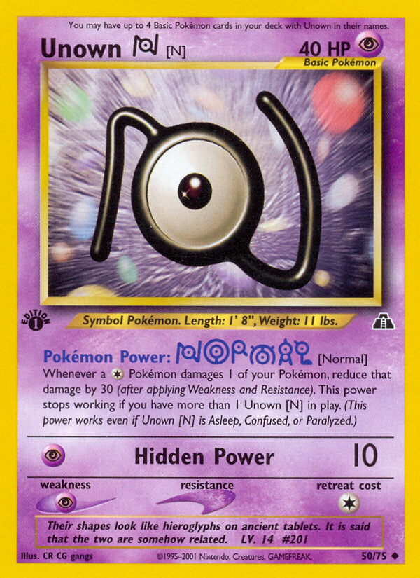 Unown [N] (50/75) [Neo Discovery 1st Edition] | Good Games Cannington