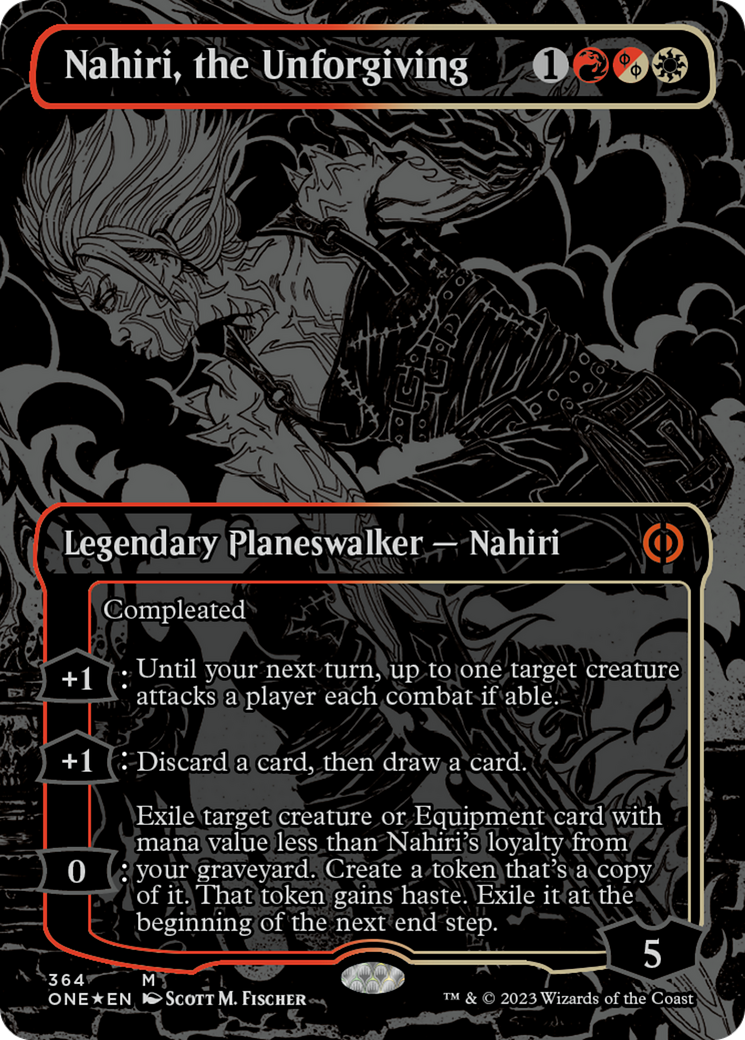 Nahiri, the Unforgiving (Oil Slick Raised Foil) [Phyrexia: All Will Be One] | Good Games Cannington