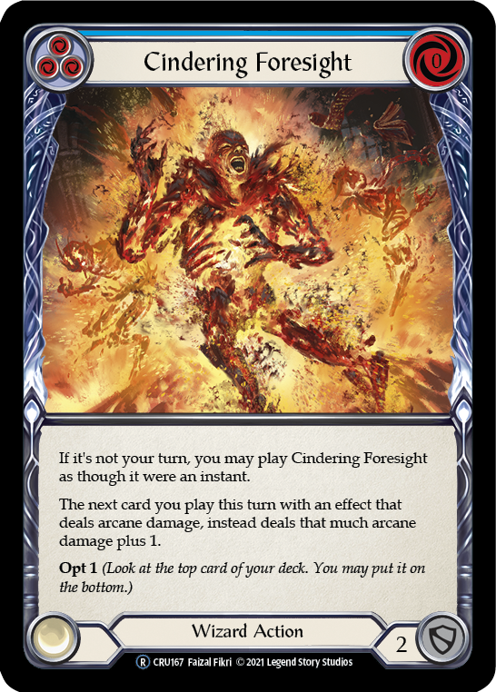 Cindering Foresight (Blue) [U-CRU167-RF] Unlimited Rainbow Foil | Good Games Cannington
