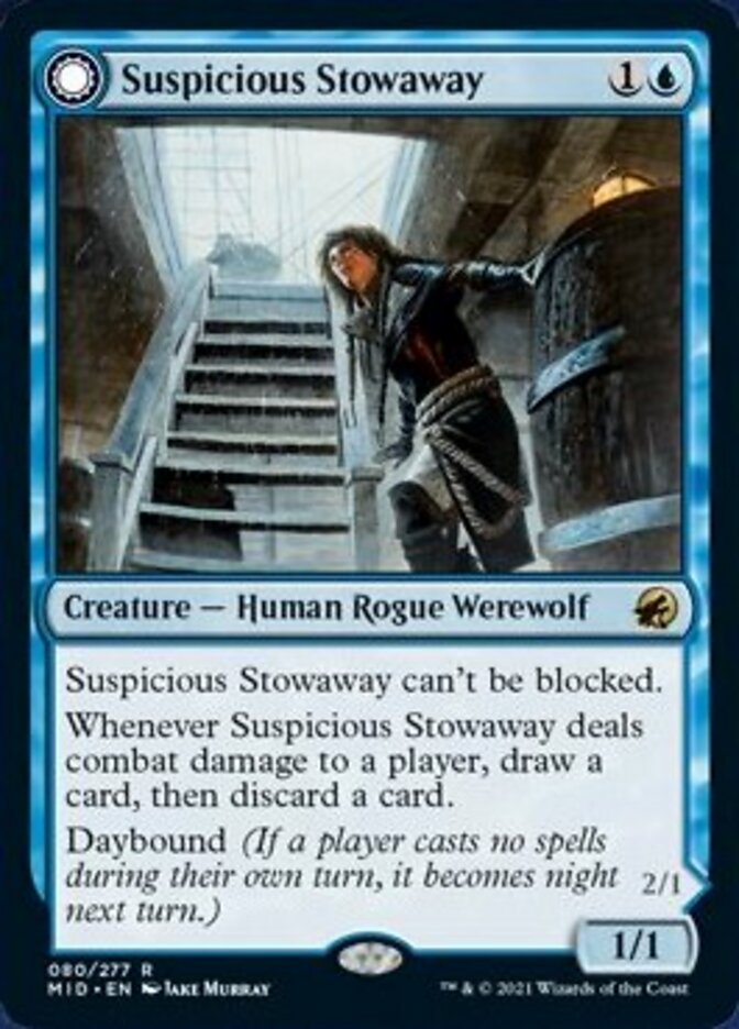 Suspicious Stowaway // Seafaring Werewolf [Innistrad: Midnight Hunt] | Good Games Cannington