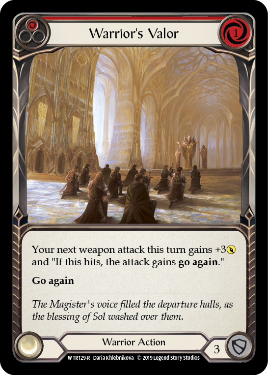 Warrior's Valor (Red) [WTR129-R] Alpha Print Normal | Good Games Cannington