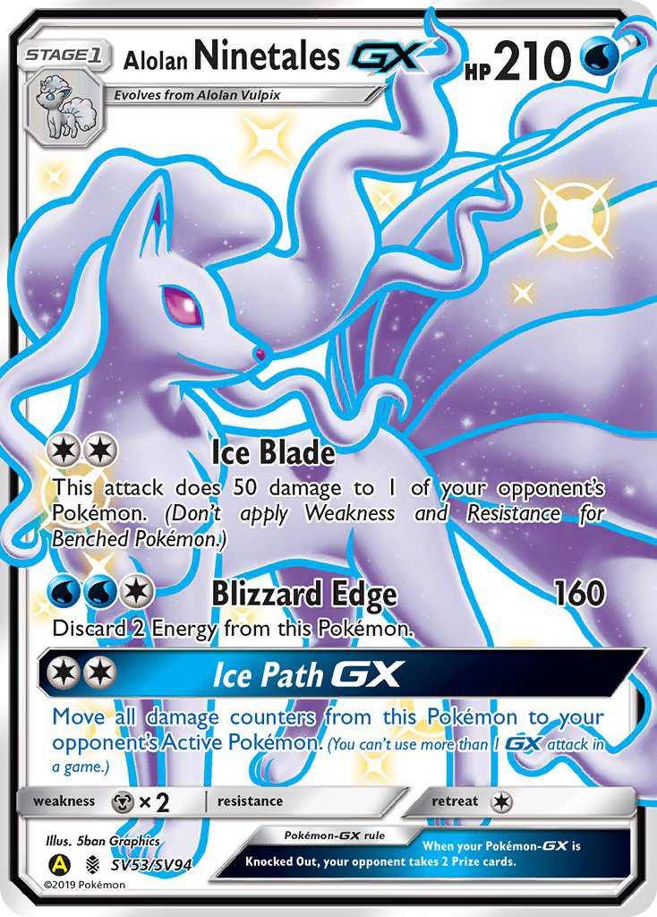 Alolan Ninetales GX (SV53/SV94) [Sun & Moon: Hidden Fates - Shiny Vault] | Good Games Cannington