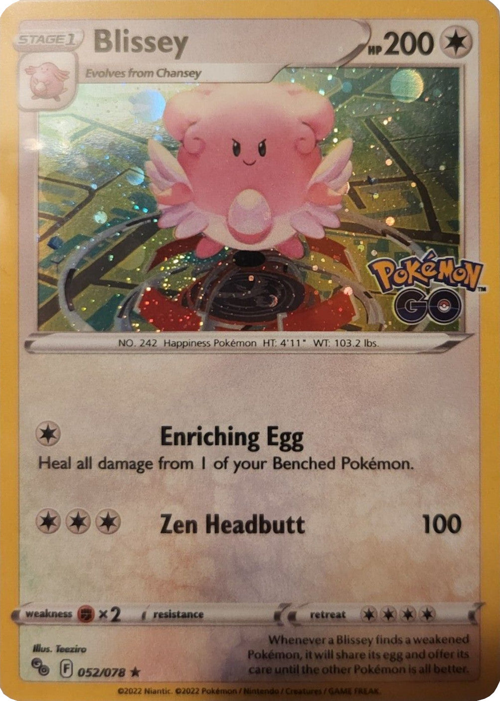 Blissey (052/078) (Cosmos Holo) [Pokémon GO] | Good Games Cannington
