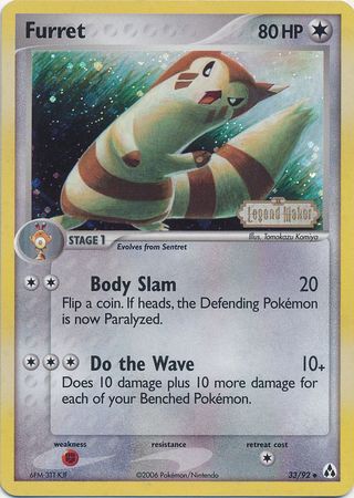 Furret (33/92) (Stamped) [EX: Legend Maker] | Good Games Cannington