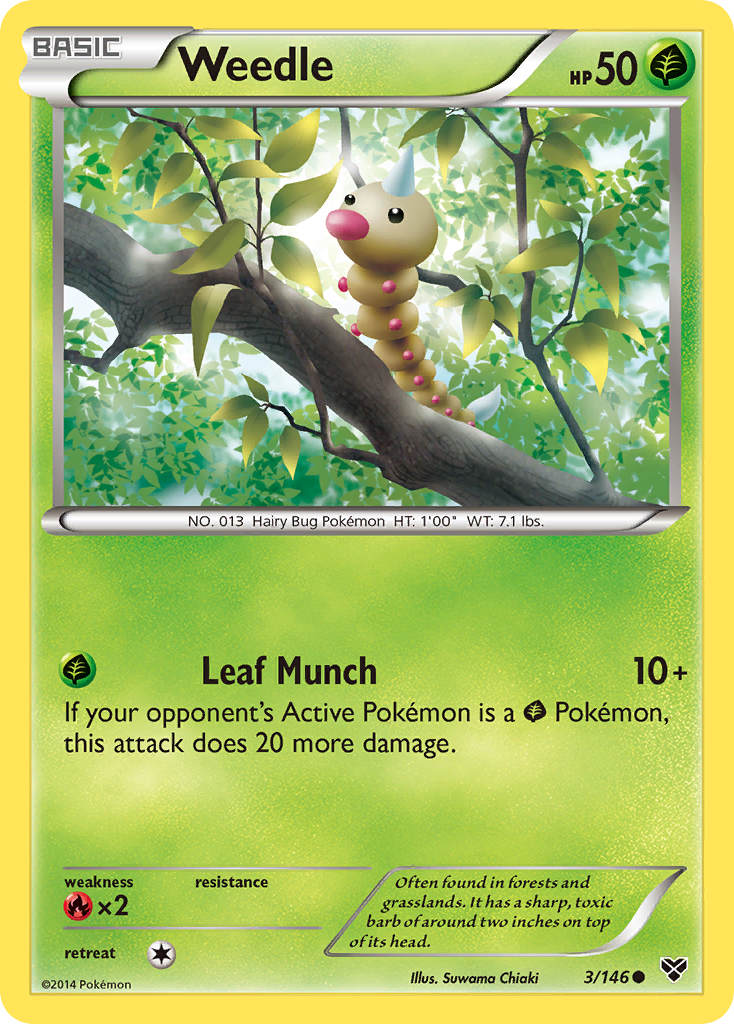 Weedle (3/146) [XY: Base Set] | Good Games Cannington