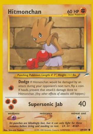 Hitmonchan (69/105) [Neo Destiny Unlimited] | Good Games Cannington