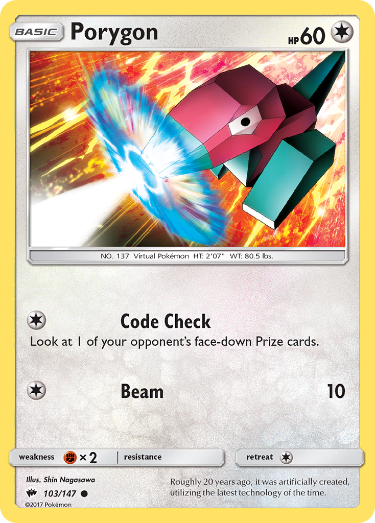 Porygon (103/147) [Sun & Moon: Burning Shadows] | Good Games Cannington