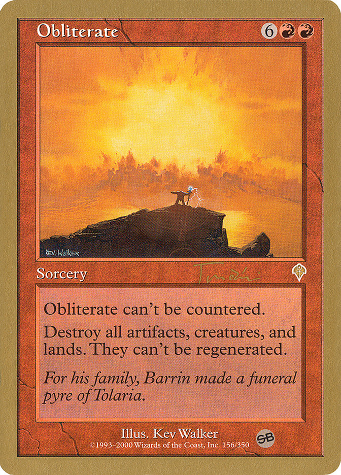 Obliterate (Jan Tomcani) (SB) [World Championship Decks 2001] | Good Games Cannington