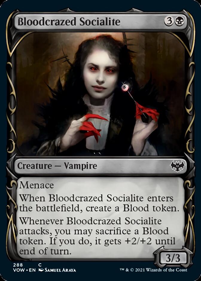 Bloodcrazed Socialite (Showcase Fang Frame) [Innistrad: Crimson Vow] | Good Games Cannington