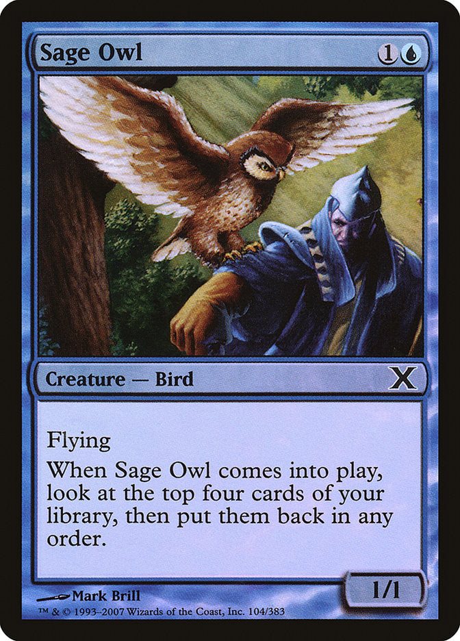 Sage Owl (Premium Foil) [Tenth Edition] | Good Games Cannington