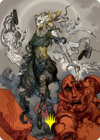 Tamiyo, Compleated Sage Art Card (Gold-Stamped Signature) [Kamigawa: Neon Dynasty Art Series] | Good Games Cannington