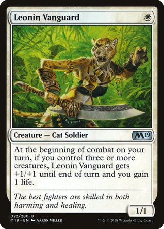 Leonin Vanguard [Core Set 2019] | Good Games Cannington