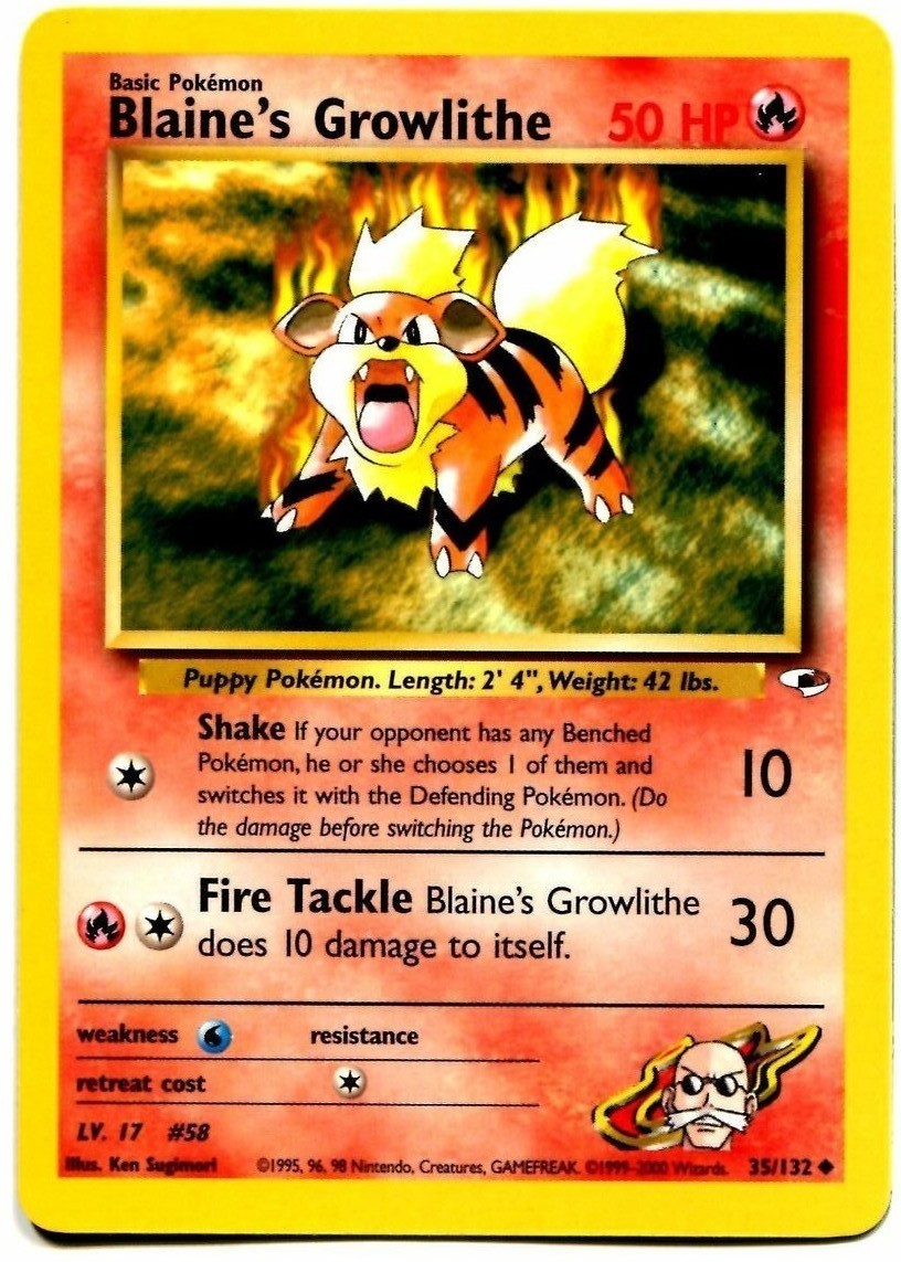 Blaine's Growlithe (35/132) [Gym Heroes Unlimited] | Good Games Cannington