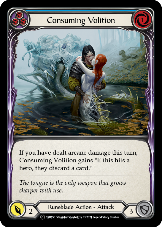 Consuming Volition (Blue) [U-CRU150-RF] Unlimited Rainbow Foil | Good Games Cannington