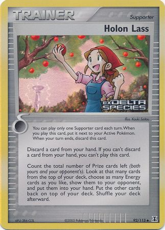Holon Lass (92/113) (Stamped) [EX: Delta Species] | Good Games Cannington