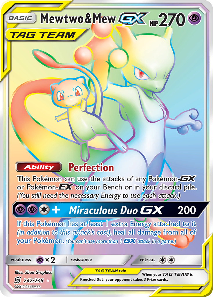 Mewtwo & Mew GX (242/236) [Sun & Moon: Unified Minds] | Good Games Cannington