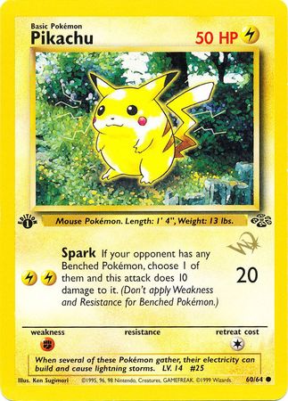 Pikachu (60/64) (W Stamped Promo) [Jungle 1st Edition] | Good Games Cannington