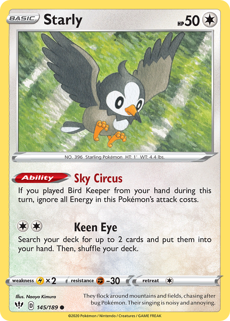 Starly (145/189) [Sword & Shield: Darkness Ablaze] | Good Games Cannington