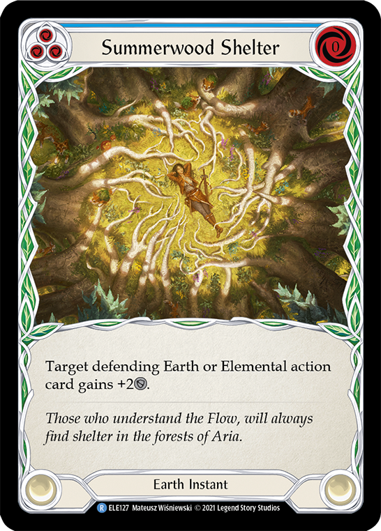 Summerwood Shelter (Blue) [ELE127] (Tales of Aria)  1st Edition Rainbow Foil | Good Games Cannington