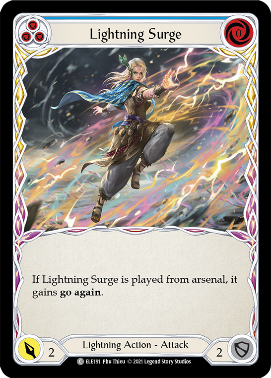 Lightning Surge (Blue) [ELE191] (Tales of Aria)  1st Edition Normal | Good Games Cannington