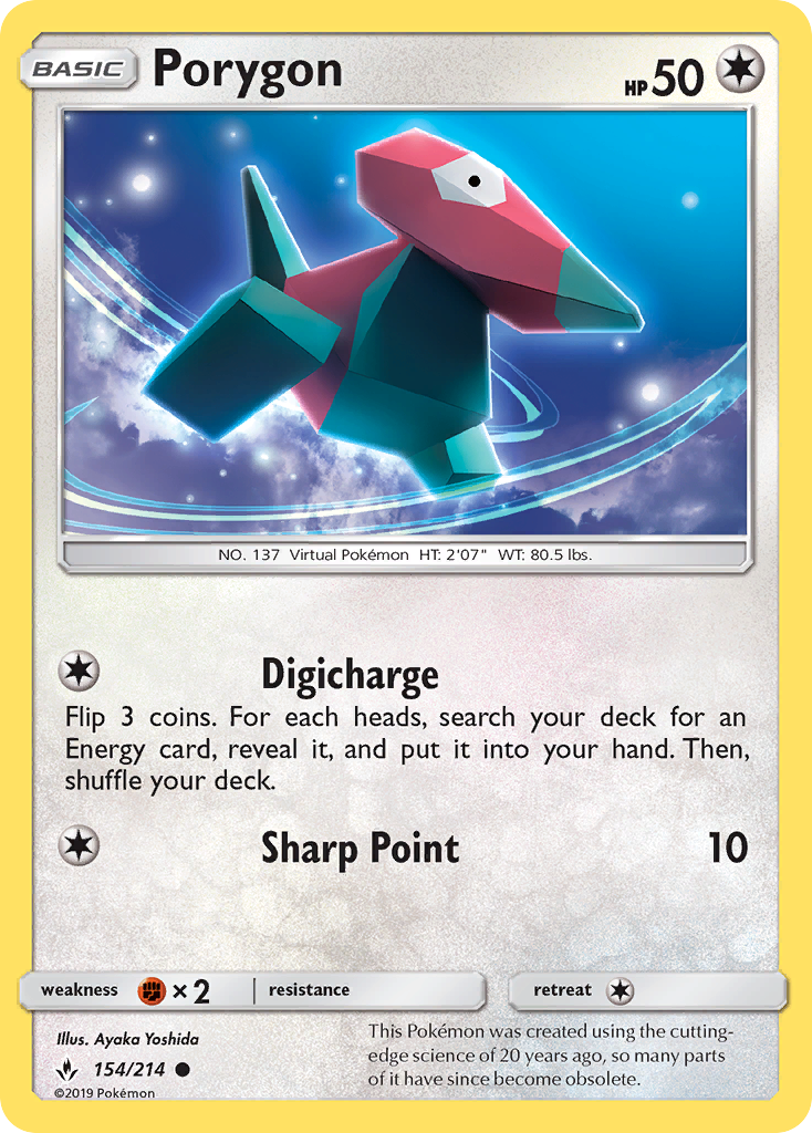 Porygon (154/214) [Sun & Moon: Unbroken Bonds] | Good Games Cannington